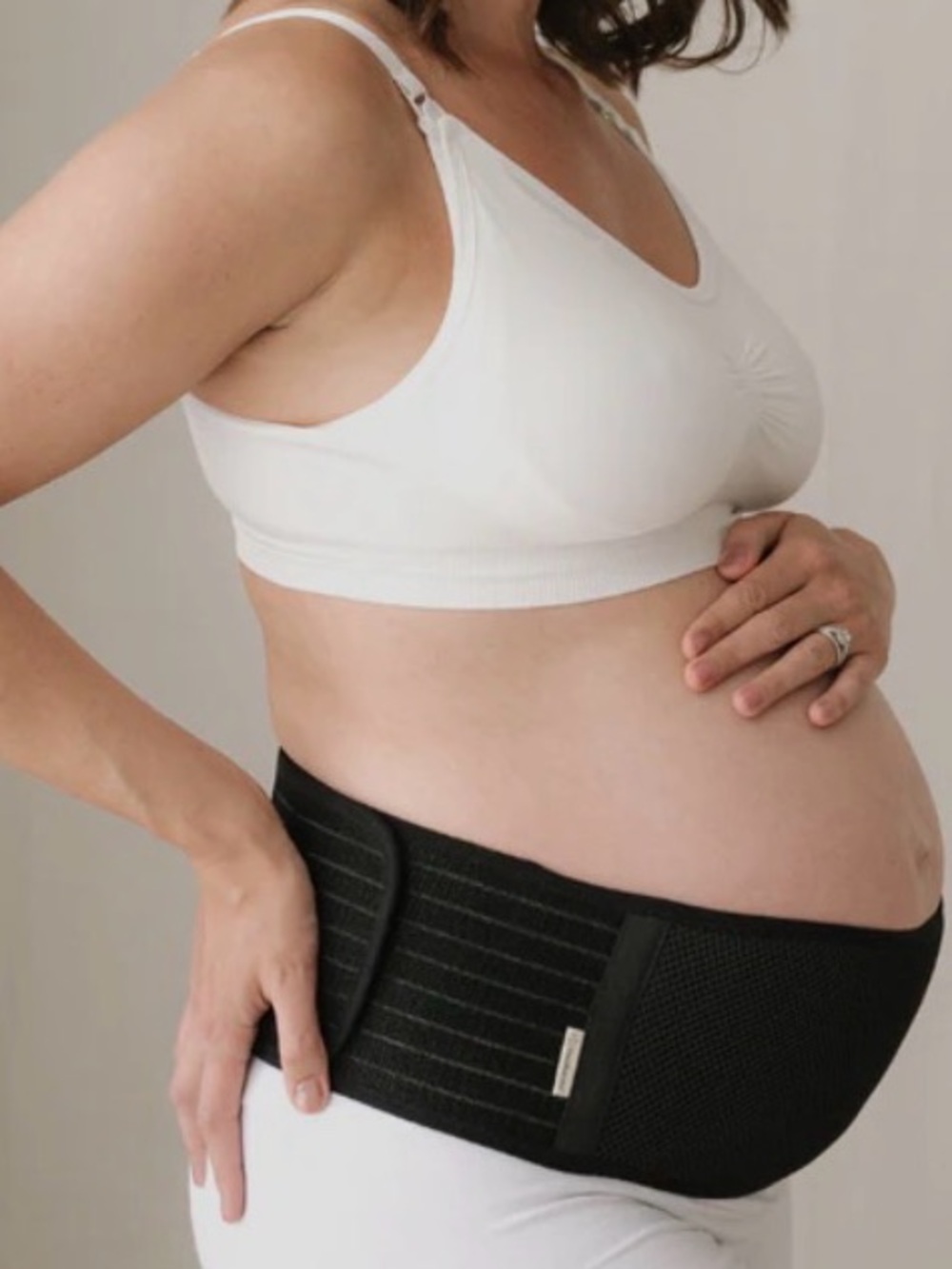 Keababies White Maternity Black Belly Support Band Set